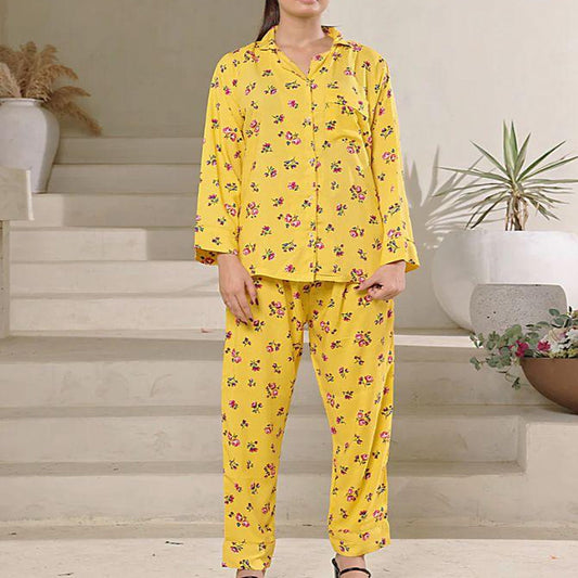Shezaib New Summer  Cooling Linen 2-Piece Pajama Set  With Scrunchie