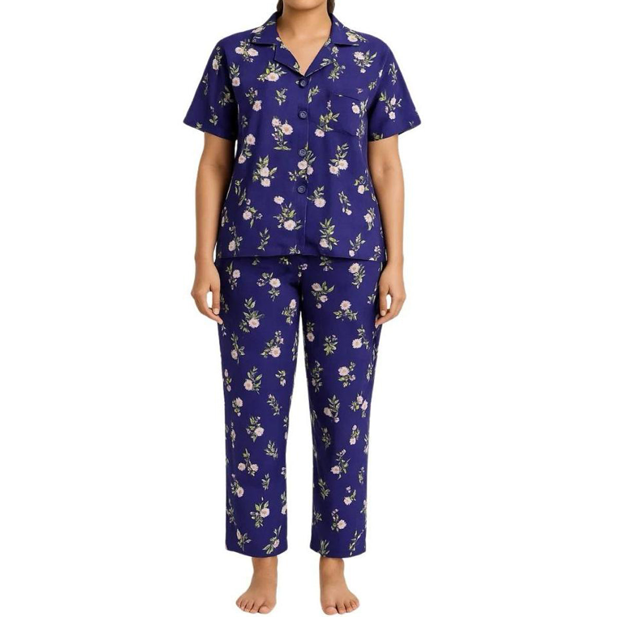 Shezaib New Summer Cooling Linen 2-Piece Pajama Set With Scrunchie