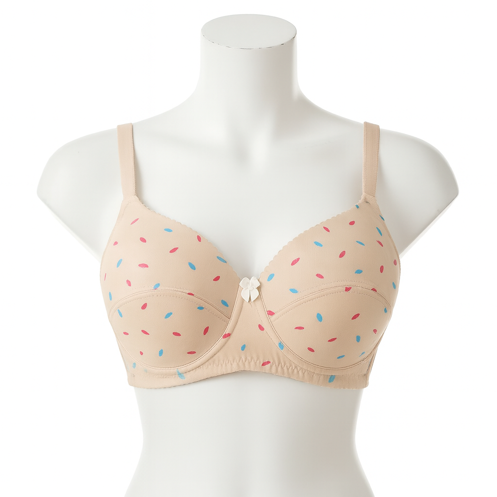 Pack Of 4 Light Padded Cotton Printed  Soft & Breathable Bra