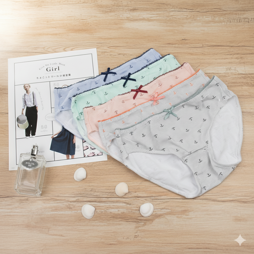 Shezaib Pack of 5 Anchor Print Cotton Panty– Soft, Cute & Everyday Comfort