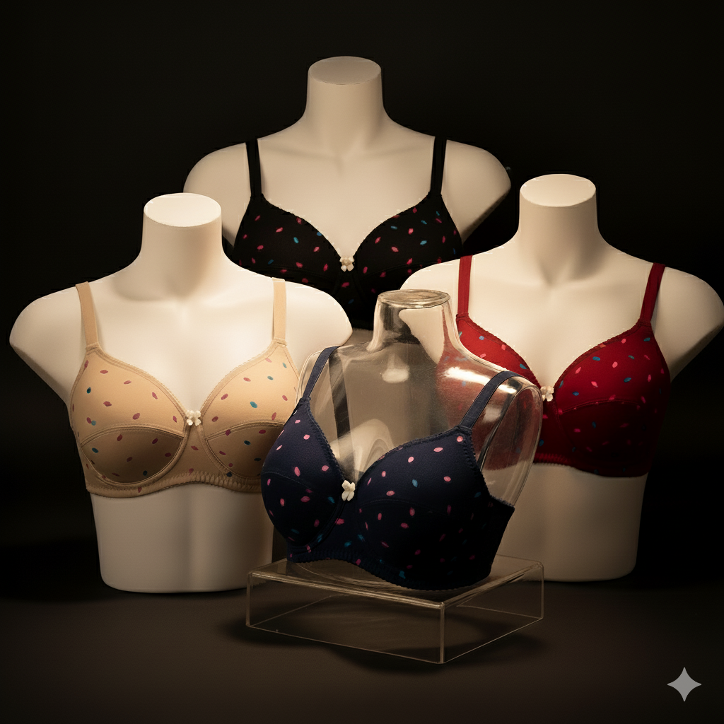 Shezaib 1 Pc Light Padded Cotton Printed  Soft & Breathable Bra