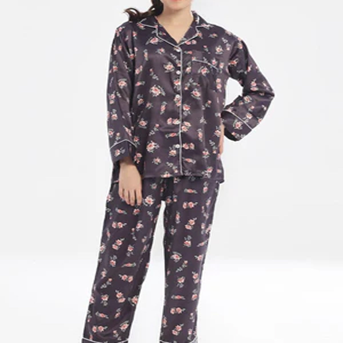 Shezaib New Summer Cooling Linen 2-Piece Pajama Set With Scrunchie