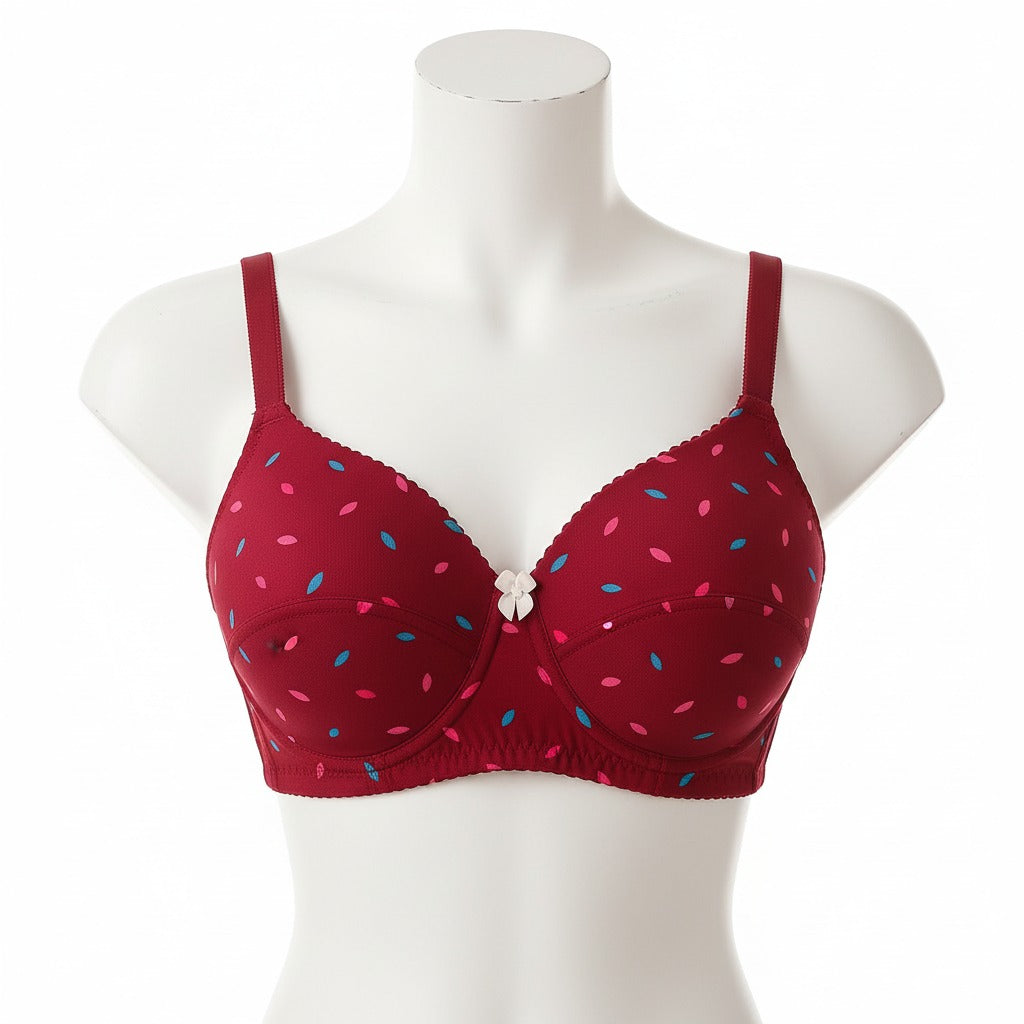 Pack Of 4 Light Padded Cotton Printed  Soft & Breathable Bra