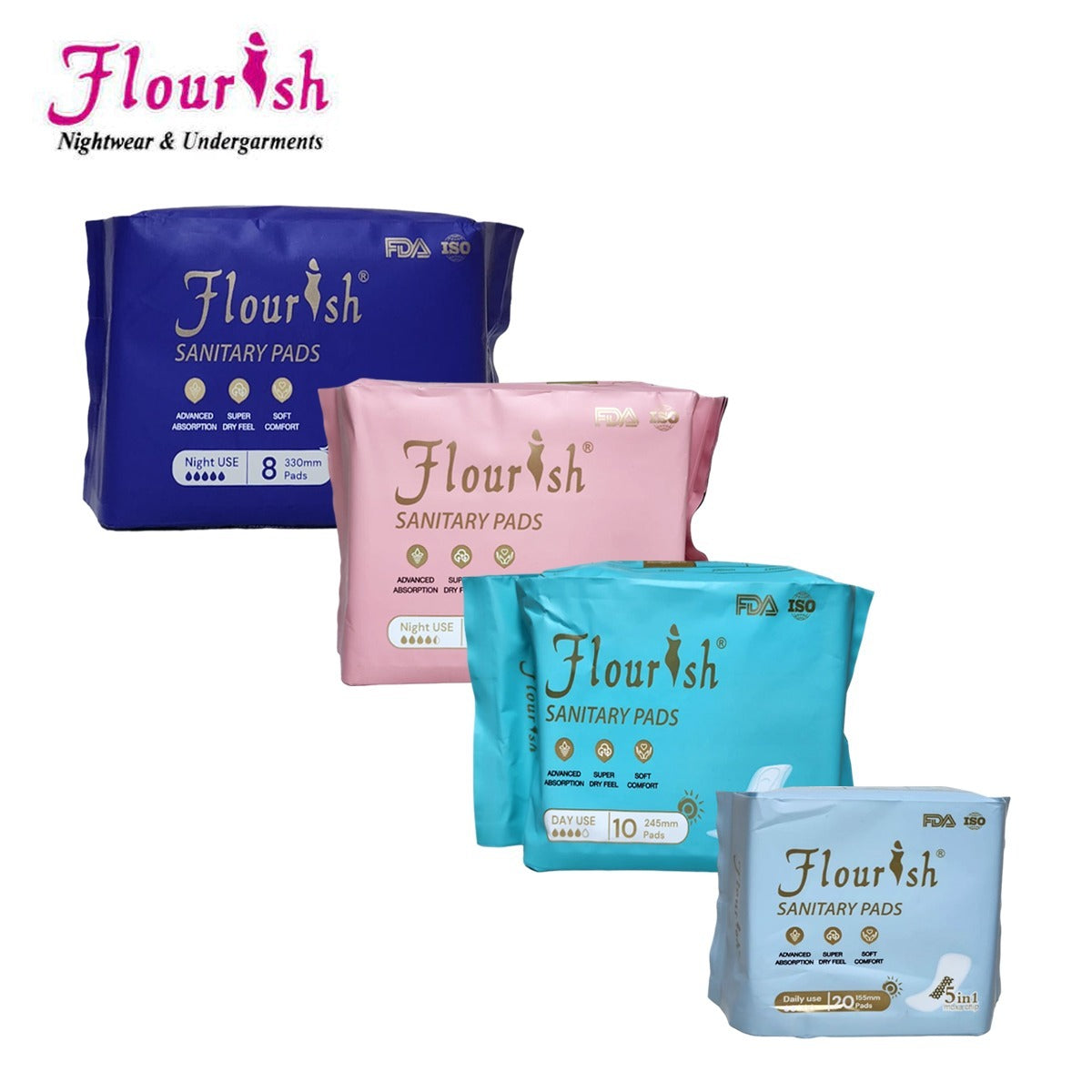 Shezaib 330mm WINGLESS DAILY USE PANTY LINERS SANITARY PADS FOR GIRLS & WOMEN 8 PCS