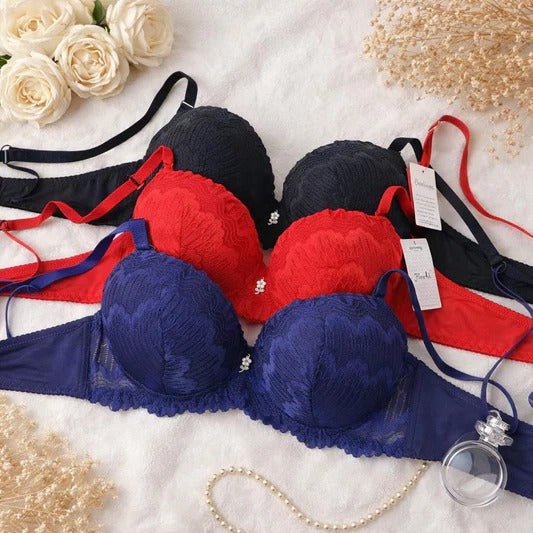 Shezaib Ladies Fancy Wired Bra Premium Quality Wire Bra Soft & Comfortable Full Coverage Stylish Textured Lace Design Party, Daily & Casual Wear A2318