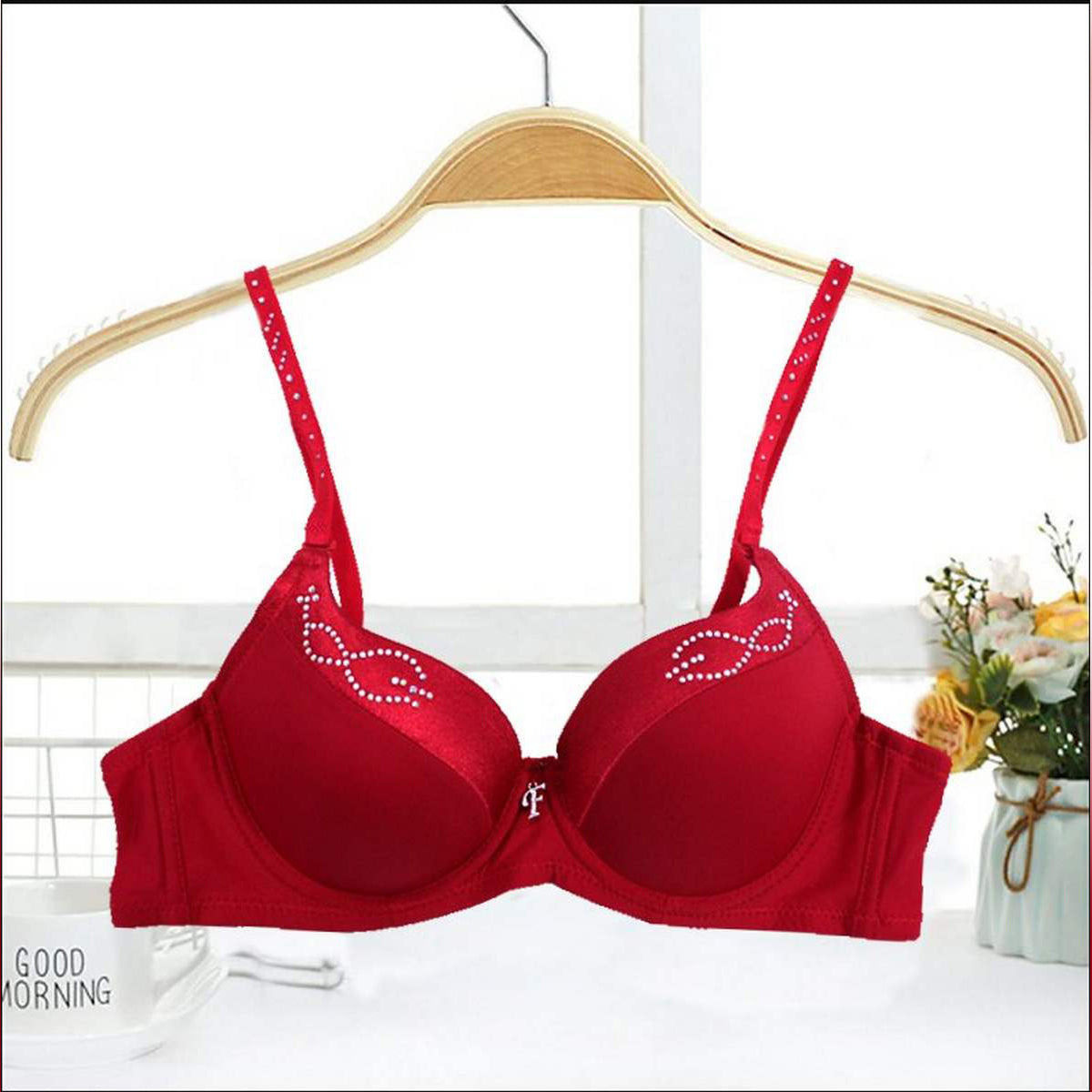 Flourish New Silk High Quality Front Bow Style Double Padded Adjustable  Straps Padded Bra 3037