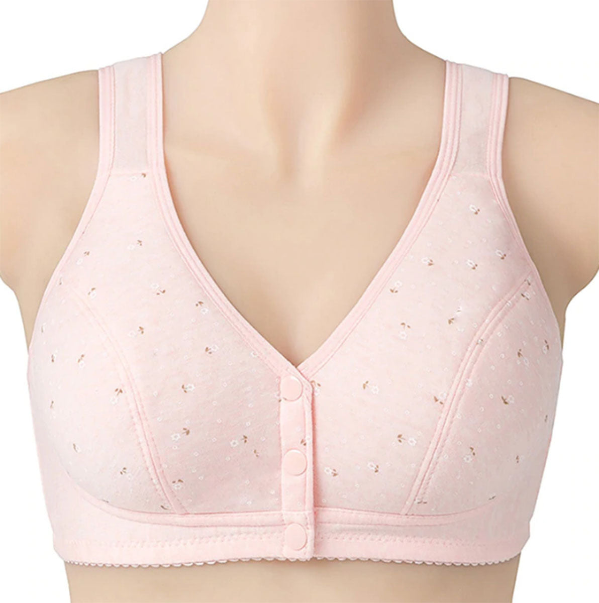 Seamless Front Button Front Open Non-padded Bra