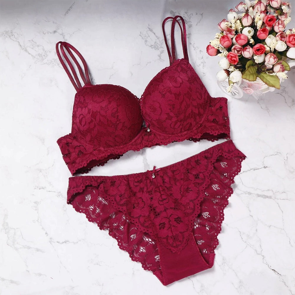 Shezaib New lace embroidery bra and panty set cute underwear and bra s