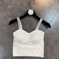 Shezaib Sexy Letter Strap Tank Top Breathable Cotton Sling Cute Short Top For Girls 911