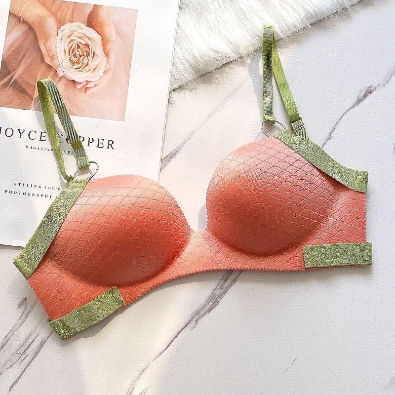 Shezaib Buy 1 Get 1 Free Cute Stylish Contrast Glitter Patti Hollow Back Light Padded Adjustable 4 Back Hook Closure Bra 3D2022