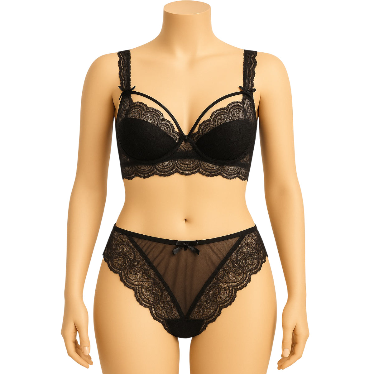 Shezaib High Quality Thin Half Cup Lace Wired Half Cup Adjustable Straps Back Closure Bridal Light Padded Bra Panty Set