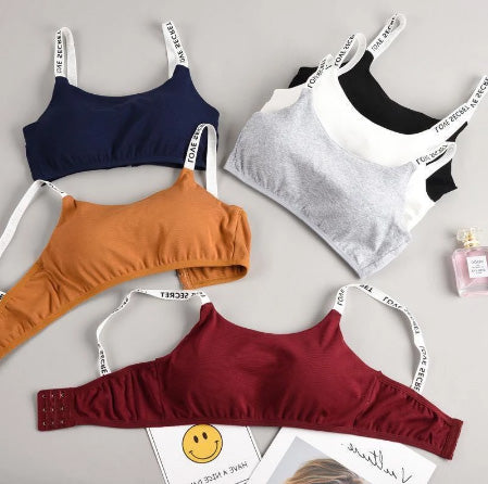 Pack of 2 Fashion Casual Letter Printing Fitness Bra Breathable Sexy Seamless Back Hook Removable Padded Fitness Bra-1801