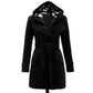 Shezaib High Quality Fleece Double Breasted Waist Belt Long Warm Coat For Girls And Women's