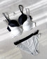 Flourish High Quality New Style Wired Rhinestone Straps Back Hook Adjustable Straps Bra & Panty Set 1012