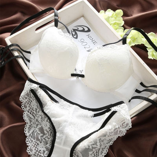 Shezaib Stylish Sexy Front Cross Strips Push Up Padded Wired Cutout Panty Style Bridal Bra & Panty Set 9901