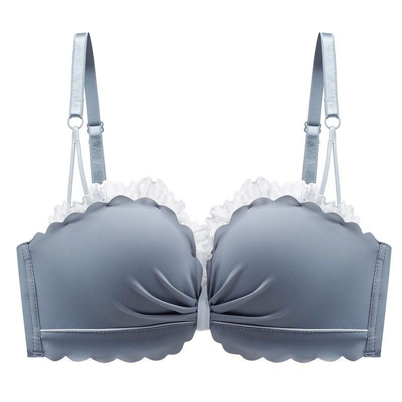 Shezaib Cute Stylish Contrast Bow Style Push Padded Adjustable Straps Back Closure Bra 8881