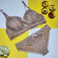 Shezaib High Quality Lace Emboidered Cotton Adjustable Straps Back Closure Light Padded Wired Bra & Panty Set