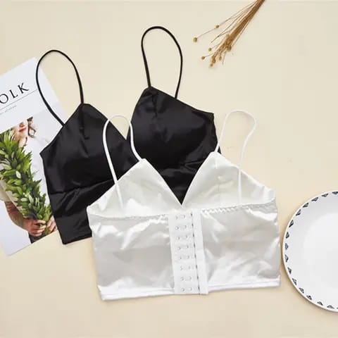 Shezaib Women Sexy Crop Tops Bra Satin Tube Solid Summer Camis Fashion Camisoles Seamless Basic Tight Z264