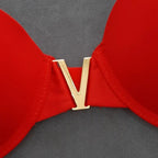 Shezaib High Quality New Style Chain Straps Front Metal V buckel Bra & Panty Set 195