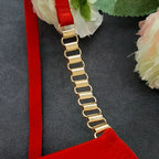 Shezaib High Quality New Style Chain Straps Front Metal V buckel Bra & Panty Set 195