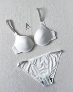 Flourish High Quality New Style Wired Rhinestone Straps Back Hook Adjustable Straps Bra & Panty Set E919