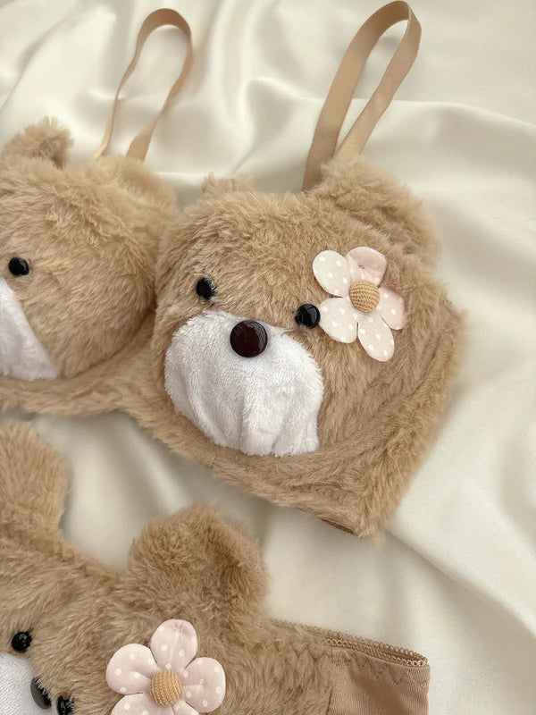 New High Quality Sexy Cute Kitty Anime Soft Plush Design Bra & Panty Set E07