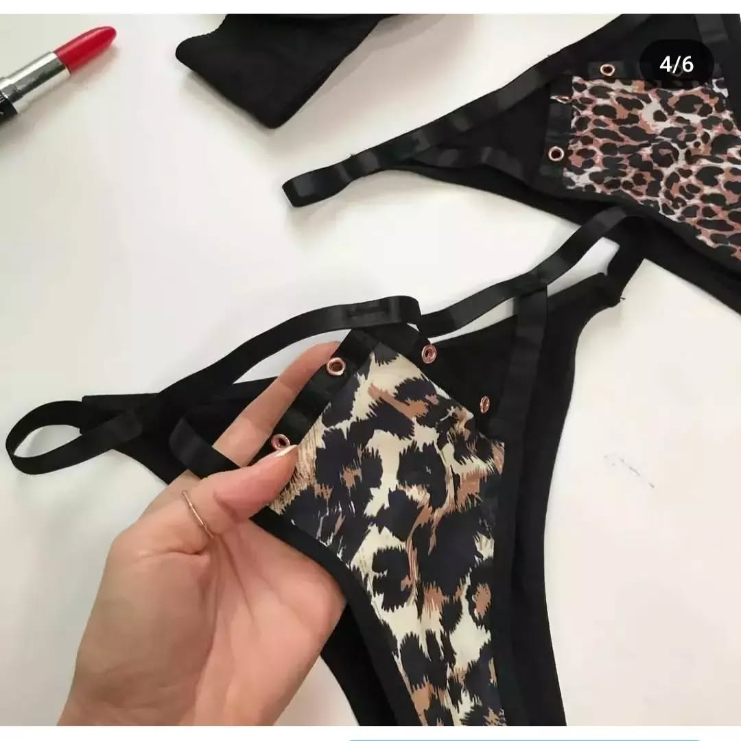 Shezaib Wired Push-Up Leopard Print Bra & Panty Set – Bold, Padded & Wildly Confident 307