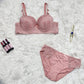 Shezaib New Lace Embroided Adjustable Straps Push Up Wired Padded Bra And Panty Set
