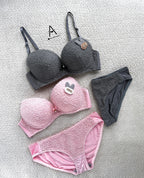 New High Quality Sexy Cute Soft Plush Design Bra & Panty Set E991
