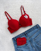 New High Quality Sexy Cute Soft Plush Design Bra & Panty Set E991