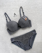 New High Quality Sexy Cute Soft Plush Design Bra & Panty Set E991