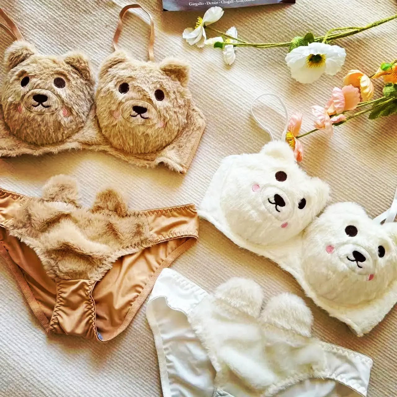 New High Quality Sexy Cute Kitty Anime Soft Plush Design Bra & Panty Set E03