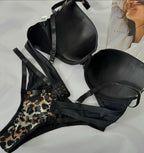 Shezaib Wired Push-Up Leopard Print Bra & Panty Set – Bold, Padded & Wildly Confident 307