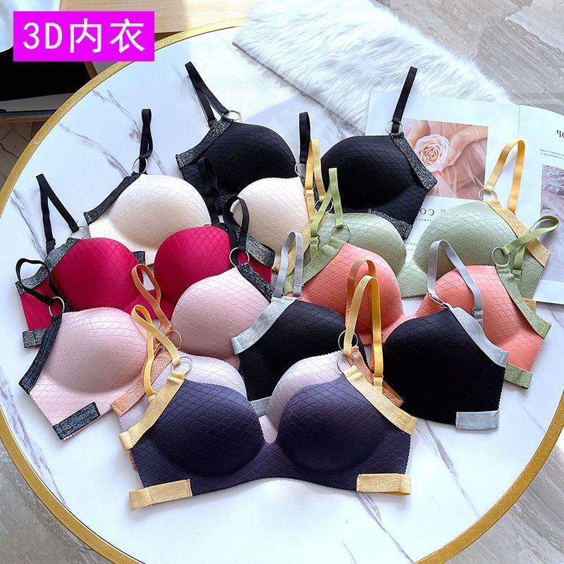 Shezaib Buy 1 Get 1 Free Cute Stylish Contrast Glitter Patti Hollow Back Light Padded Adjustable 4 Back Hook Closure Bra 3D2022