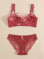 Shezaib High Quality Thin Half Cup Lace Wired Half Cup Adjustable Straps Back Closure Bridal Light Padded Bra Panty Set