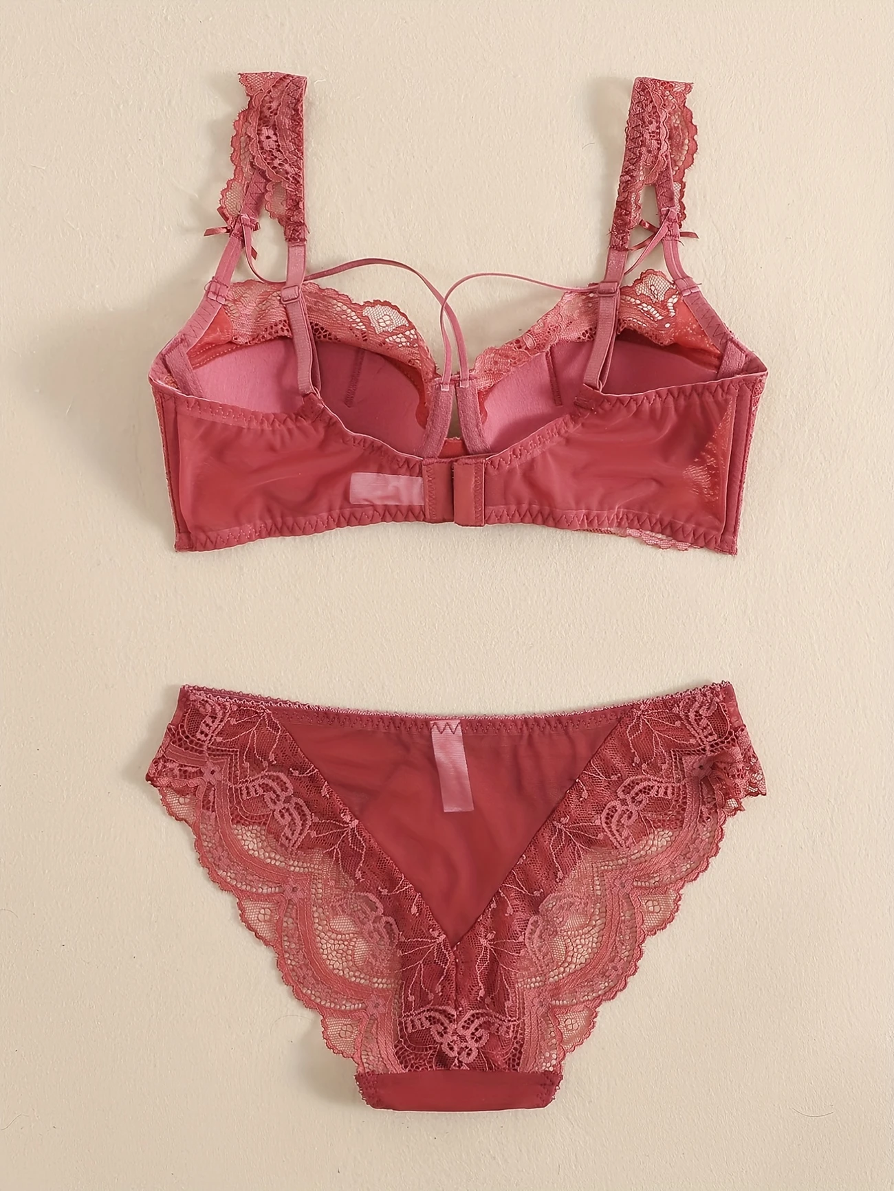 Shezaib High Quality Thin Half Cup Lace Wired Half Cup Adjustable Straps Back Closure Bridal Light Padded Bra Panty Set