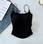 Shezaib New Pack Of 3 New Plain Soft Padded Spaghetti Top For Girls 213