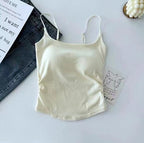 Shezaib New Pack Of 3 New Plain Soft Padded Spaghetti Top For Girls 213