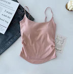 Shezaib New Pack Of 3 New Plain Soft Padded Spaghetti Top For Girls 213