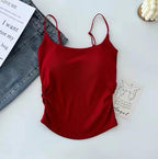 Shezaib New Pack Of 3 New Plain Soft Padded Spaghetti Top For Girls 213
