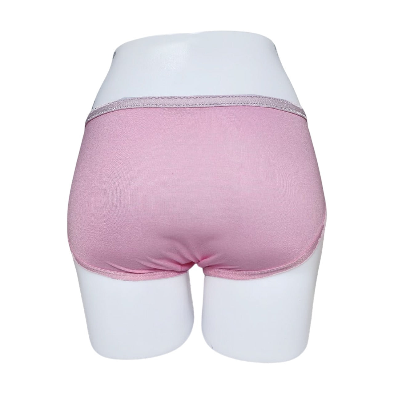 Shezaib women's pink cotton panty on a mannequin, back view