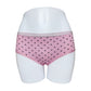 Shezaib women's polka dot design cotton panty in pink color on a mannequin