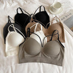 Pack of 3 Comfortable Gathered Seamless No-Steel Ring Thin Strap Bra for Girls & Women – J566