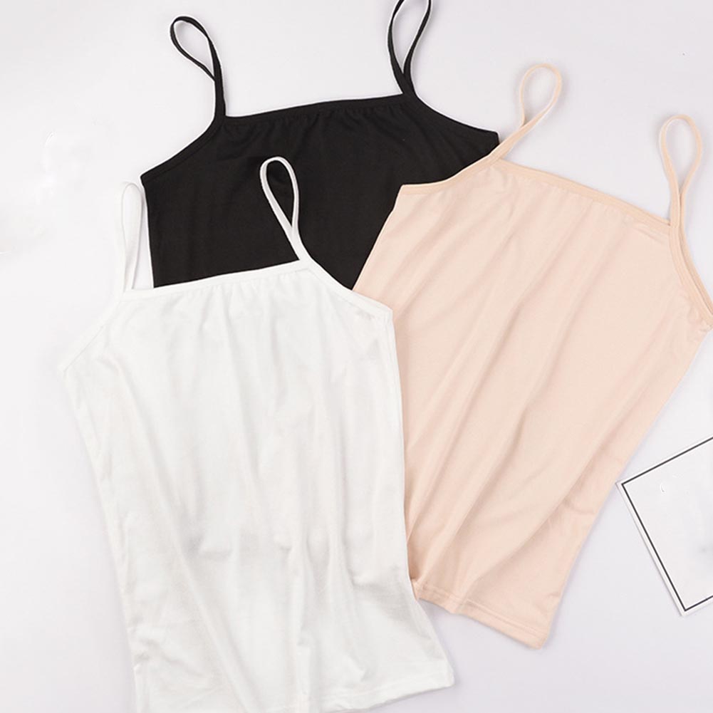 Shezaib Pack Of 3 Trendy Cotton Summer Soft Comfortable Camisoles For Girls
