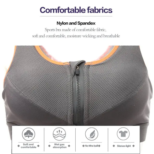 Shezaib Non-Padded Front Zip Sports Bra – Breathable Activewear Bra
