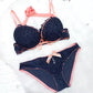 New High-Quality Front Open 2 In 1 Shoulder Straps Wired Push Up Bra And Panty Set E512