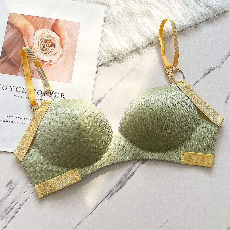 Shezaib Buy 1 Get 1 Free Cute Stylish Contrast Glitter Patti Hollow Back Light Padded Adjustable 4 Back Hook Closure Bra 3D2022