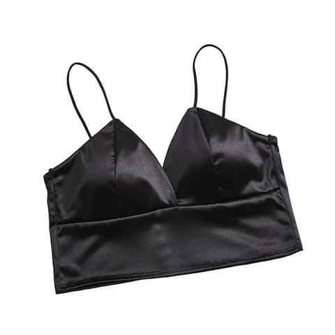 Shezaib Women Sexy Crop Tops Bra Satin Tube Solid Summer Camis Fashion Camisoles Seamless Basic Tight Z264