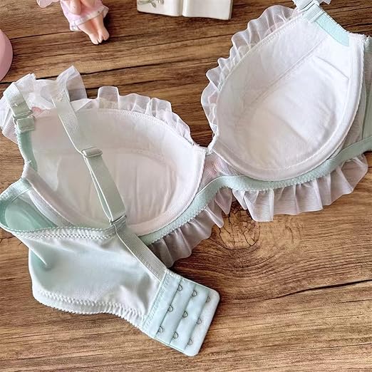 Flourish Pastel Pink Floral Embroidered Bra & Panty Set | Delicate Ruffle & Bow Design