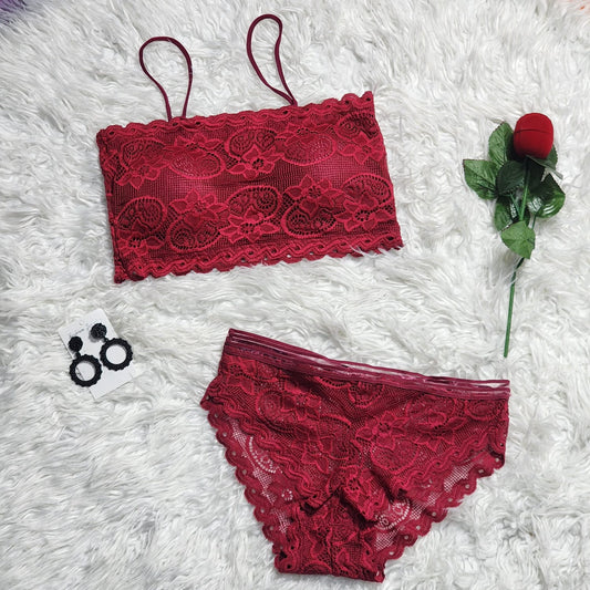 Shezaib New Lace Embroided Padded Bra And Panty Set 8820